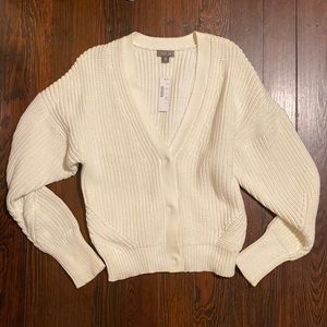 J. Crew Point Sur Chunky Knit White Cardigan